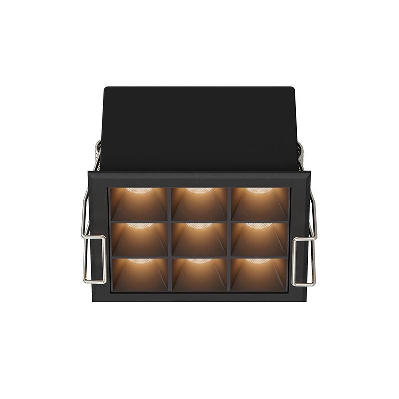 Embutido Nordecor Powerlux 9 Focos 12 watts Preto 2700K IRC97 36° Bivolt 71x71x40mm 80017
