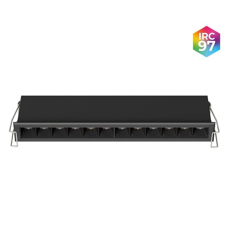 Embutido Nordecor Powerlux 12 Focos 18 watts Preto 2700K IRC97 36° Bivolt 109x32x40mm 80011