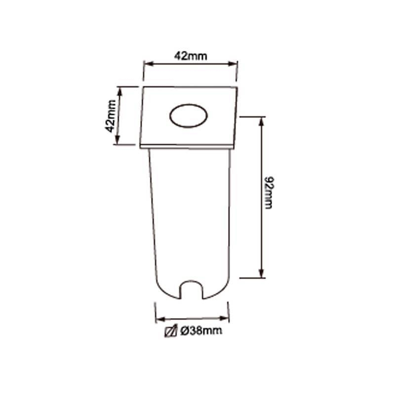 Embutido de Solo Nordecor Pinne Quadrado 3 watts 3000K 30° IP67 Alumínio 42x42x92mm 6971