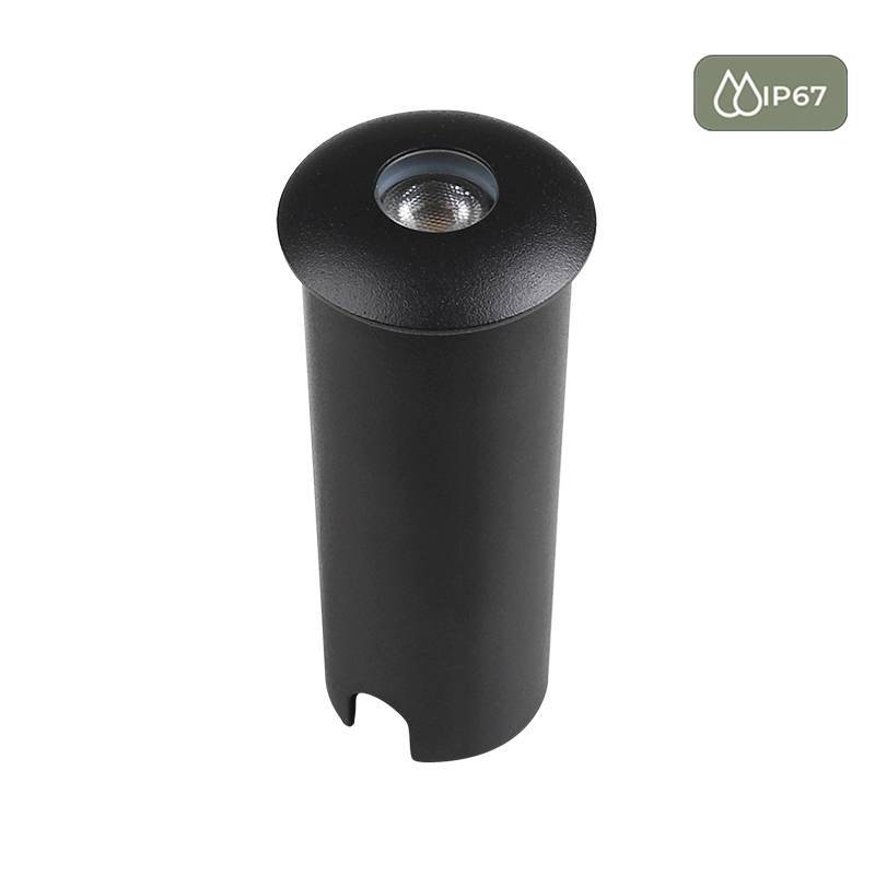 Embutido de Solo Nordecor Pinne On Redondo 3 watts 3000K 30° IP67 Alumínio Ø42x92mm 6975