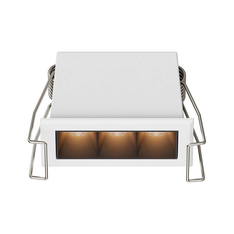Embutido Nordecor Powerlux 3 Focos 5 watts Branco e Fundo Preto 2700K IRC97 36° Bivolt 62x32x40mm 80004
