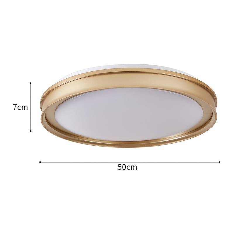 Plafon Nordecor Glyner 33 watts Multitemperatura Dourado Fosco Ø500x70mm 90035