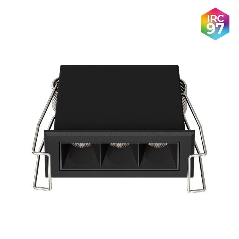 Embutido Nordecor Powerlux 3 Focos 5 watts Preto 2700K IRC97 36° Bivolt 62x32x40mm 80005