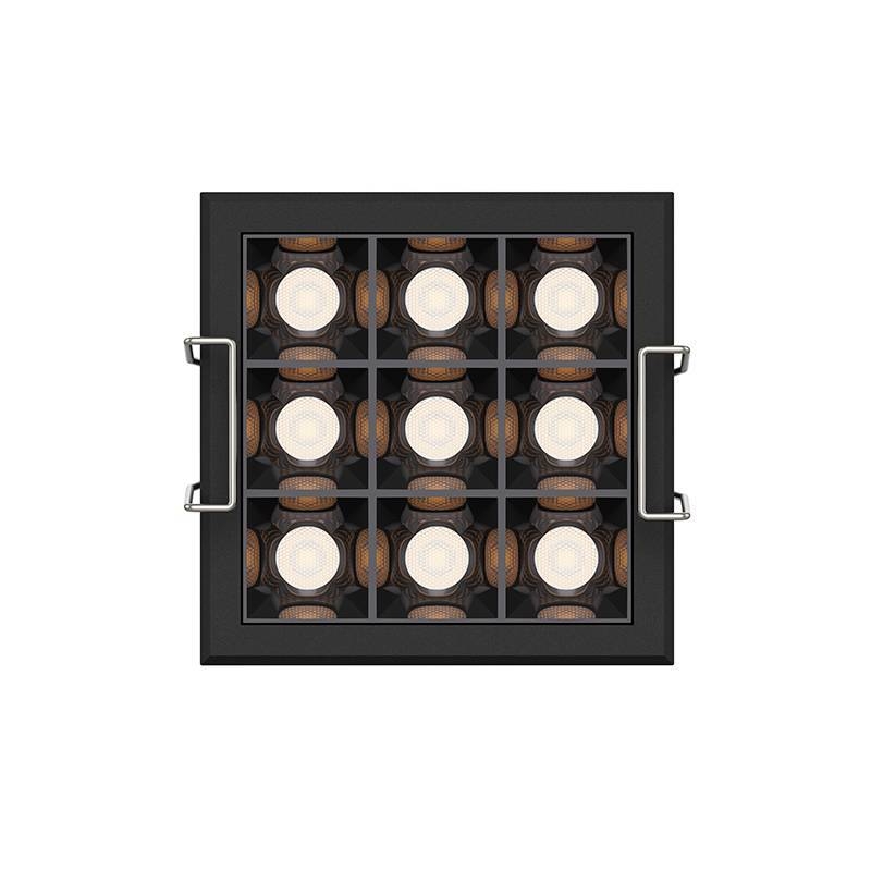 Embutido Nordecor Powerlux 9 Focos 12 watts Preto 2700K IRC97 36° Bivolt 71x71x40mm 80017