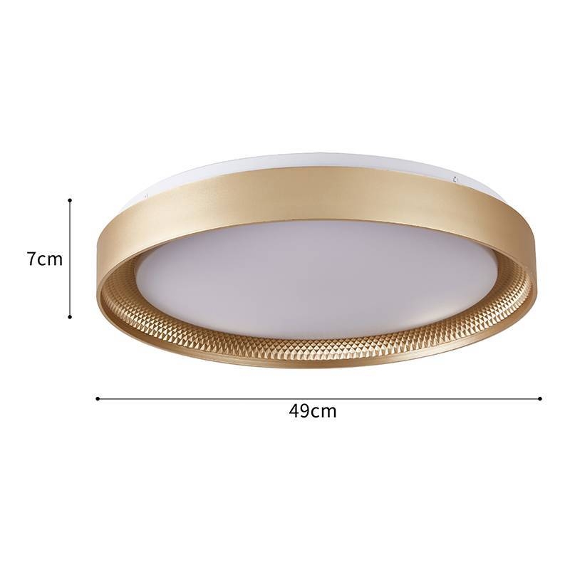 Plafon Nordecor Zyra 33 watts Multitemperatura Dourado Fosco Ø490x70mm 90033