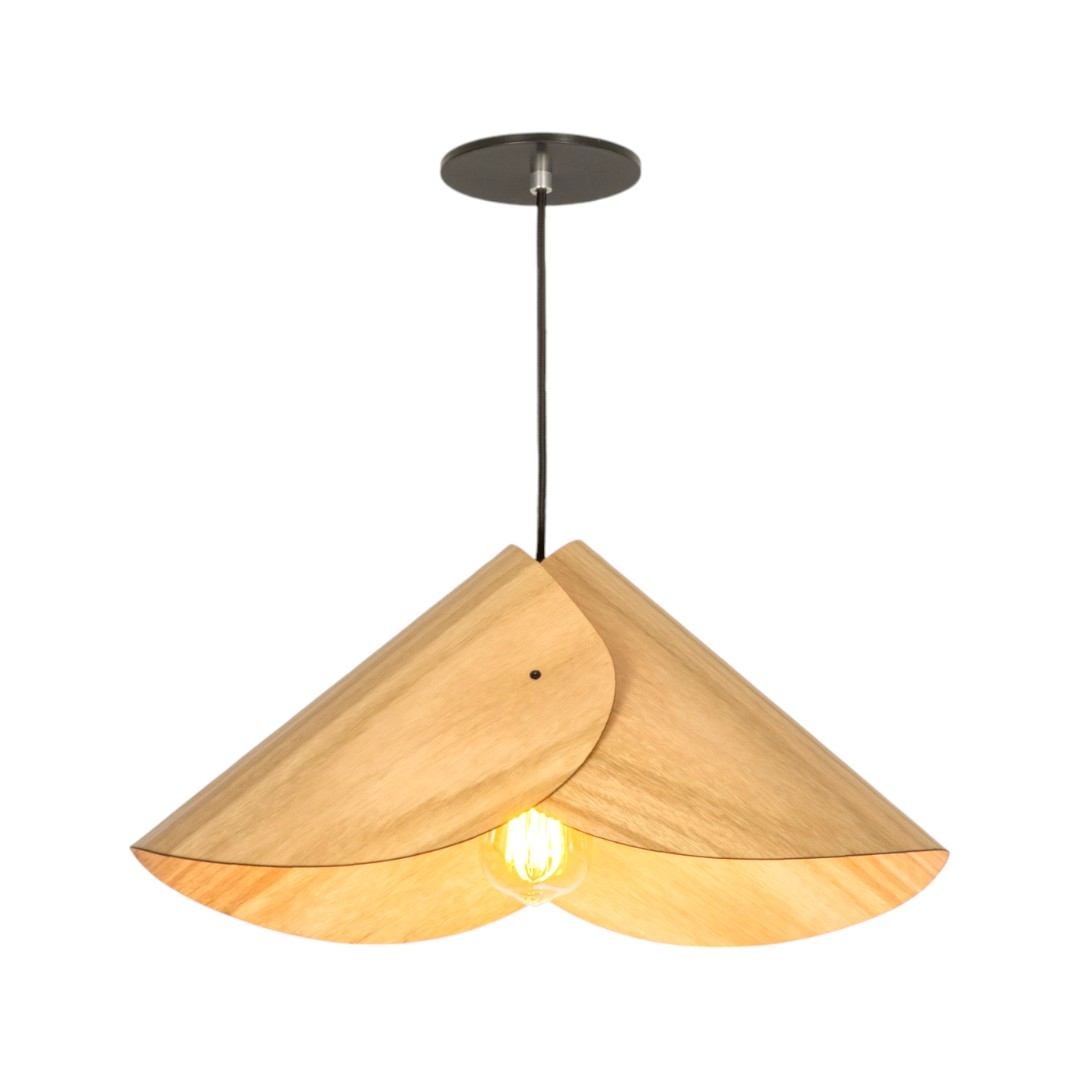 Pendente Classic Lar Lótus Médio Madeira 1L E27 200x470x295mm 1113

