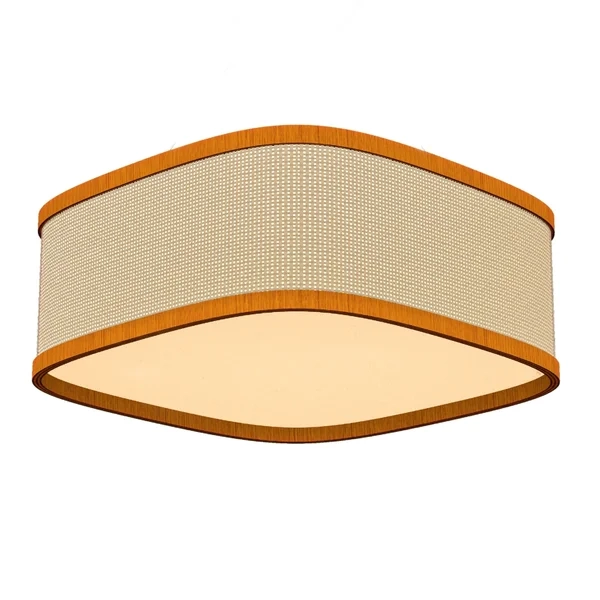 Plafon Classic Lar Palha Leve Lamé PL4517 Madeira 3L E27 Ø440x170mm 1270

