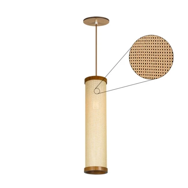 Pendente Classic Lar Palha Leve PL1044 Madeira 1L E27 Ø100x440mm 1252

