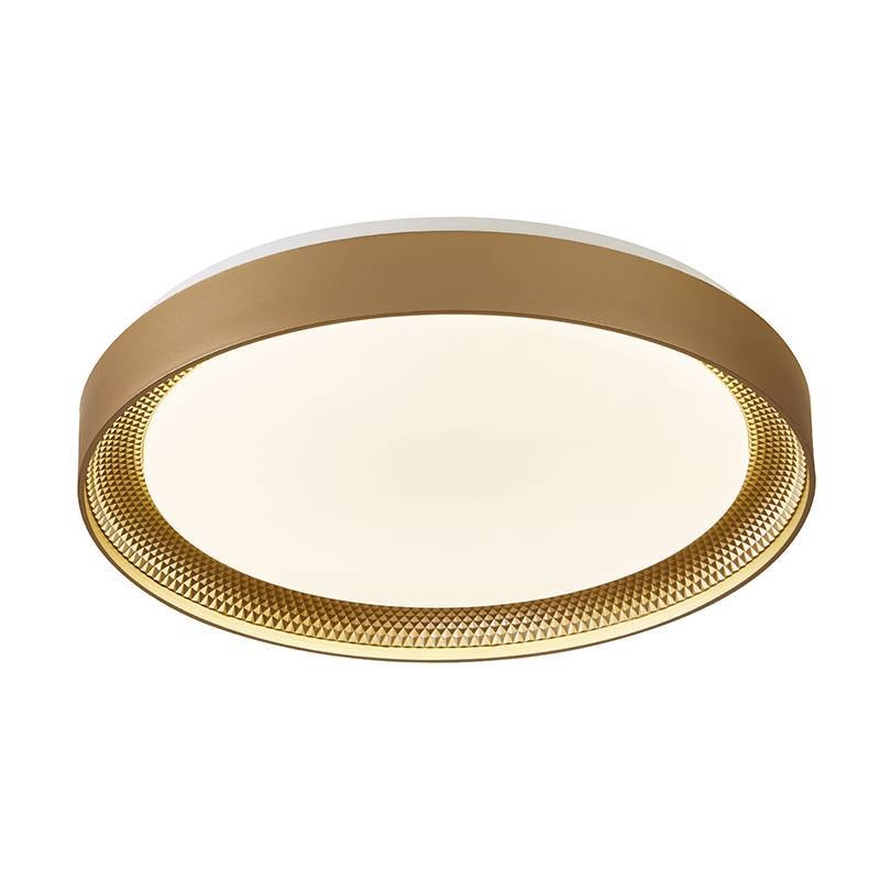 Plafon Nordecor Zyra 33 watts Multitemperatura Dourado Fosco Ø490x70mm 90033
