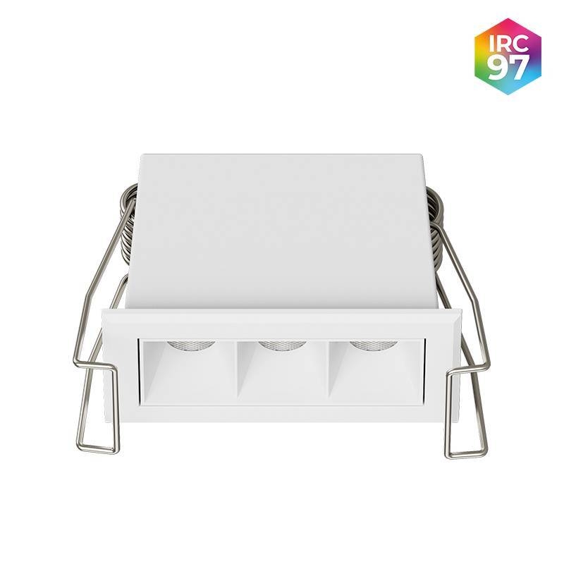 Embutido Nordecor Powerlux 3 Focos 5 watts Branco 2700K IRC97 36° Bivolt 62x32x40mm 80003