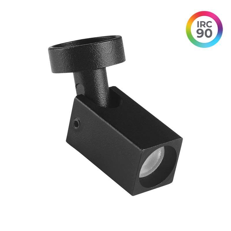 Mini Spot Nordecor Lit Sobrepor 1 watt 24V IRC90 3000K 24° Preto IP20 13x13x25mm 6983