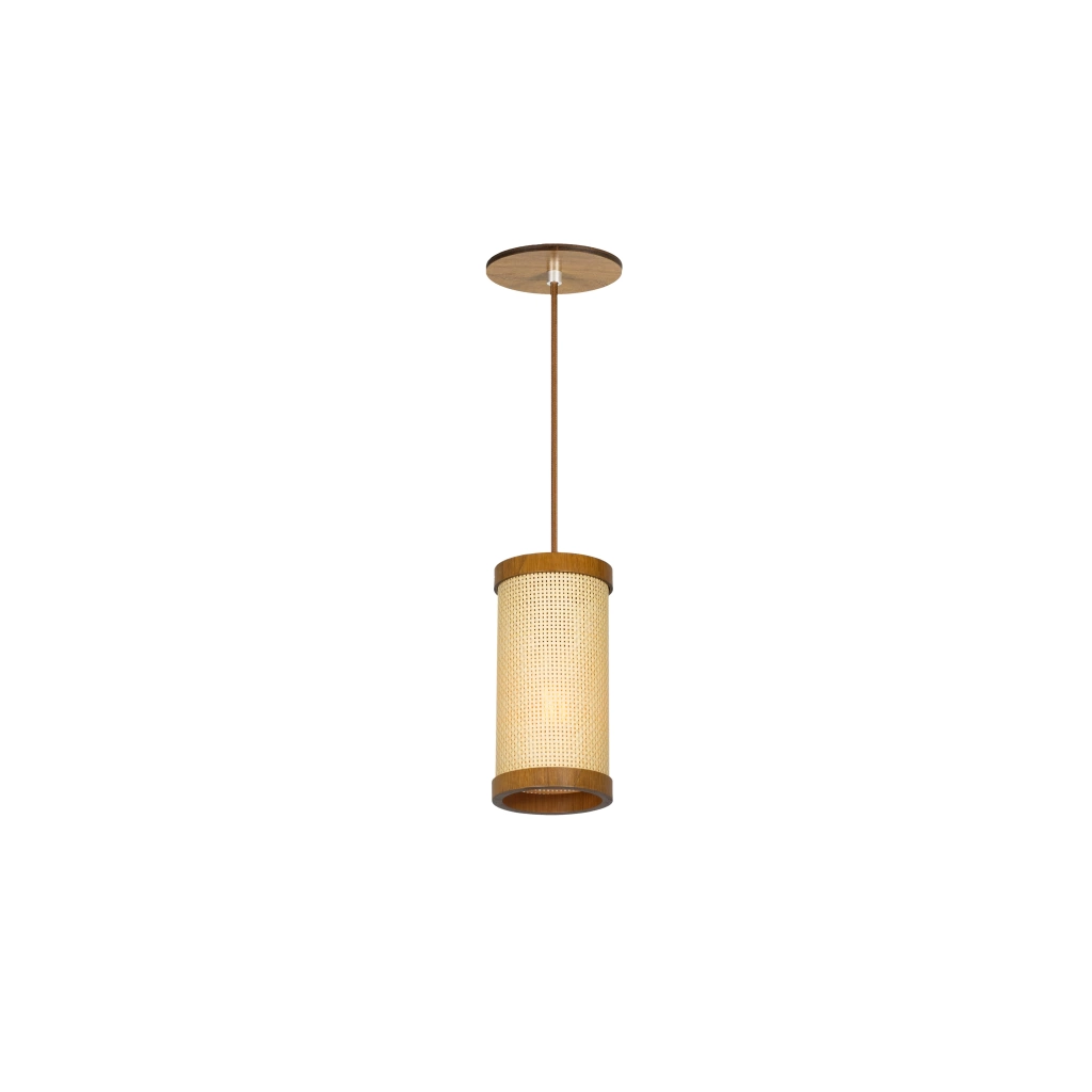Pendente Classic Lar Palha Leve PL1020 Madeira 1L E27 Ø100x200mm 1250

