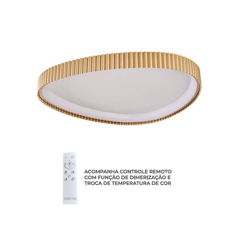 Plafon Nordecor Rivy 36 watts Multitemperatura Dourado 650x80mm 90017