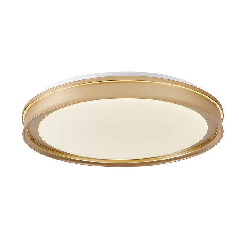Plafon Nordecor Glyner 33 watts Multitemperatura Dourado Fosco Ø500x70mm 90035