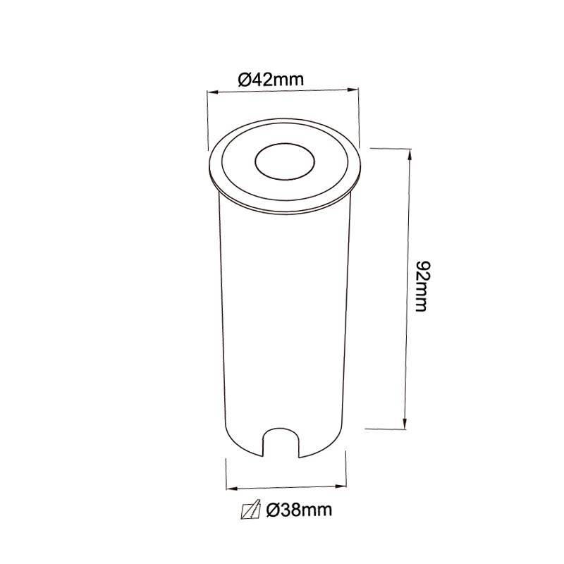 Embutido de Solo Nordecor Pinne Redondo 3 watts 3000K 30° IP67 Alumínio Ø42x92mm 6970