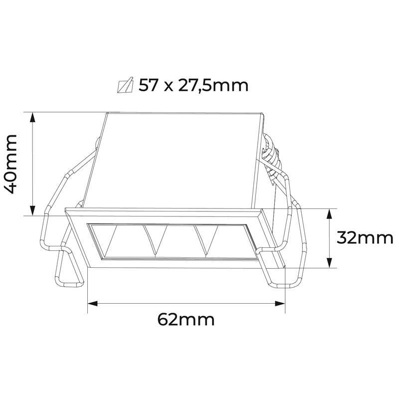 Embutido Nordecor Powerlux 3 Focos 5 watts Preto 2700K IRC97 36° Bivolt 62x32x40mm 80005