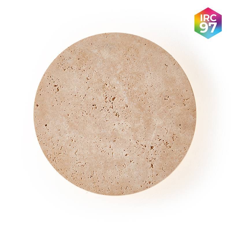 Arandela Nordecor Tivo Sole 10 watts 3000K IRC97 Mármore Travertino Ø250mm 90006