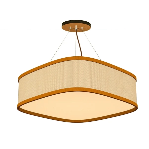 Pendente Classic Lar Palha Leve Lamé PL5517 Madeira 5L E27 Ø550x170mm 1274

