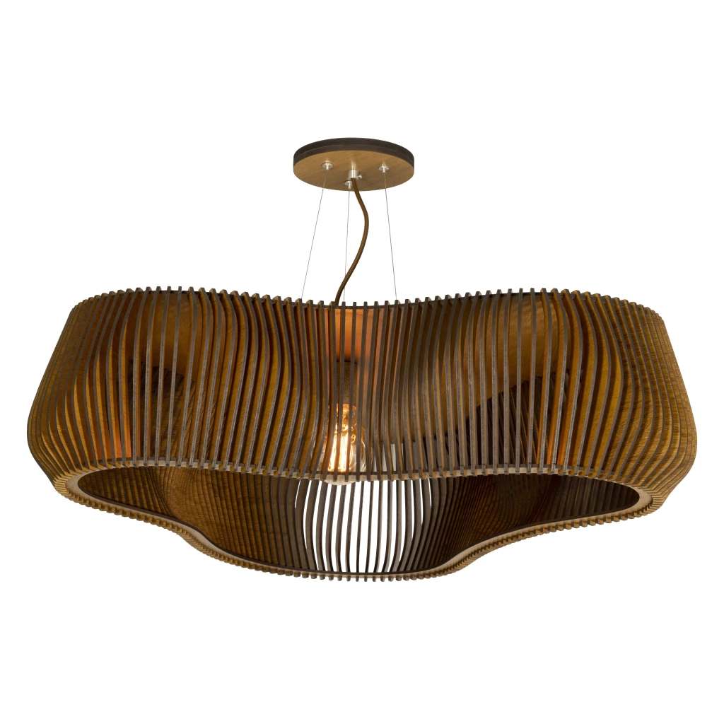 Pendente Classic Lar Ripado Orgânico 70 3L E27 170x700x700mm 1380