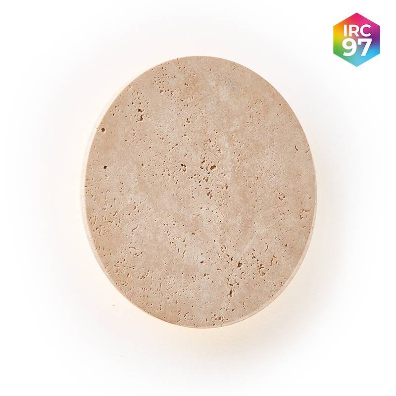 Arandela Nordecor Tivo Sole 10 watts 3000K IRC97 Mármore Travertino Ø250mm 90006