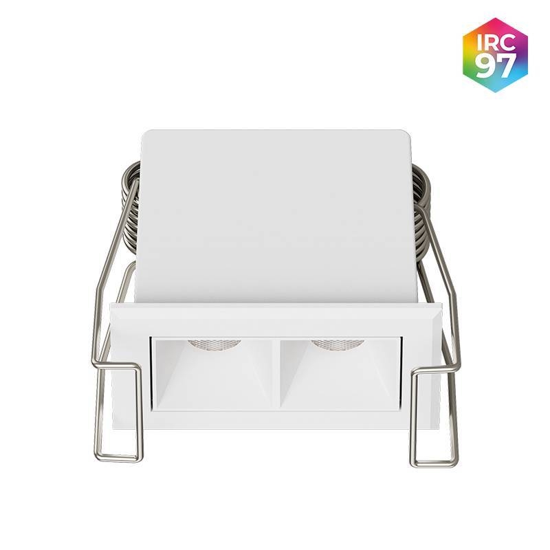 Embutido Nordecor Powerlux 2 Focos 3 watts Branco 2700K IRC97 36° Bivolt 52x32x40mm 80000