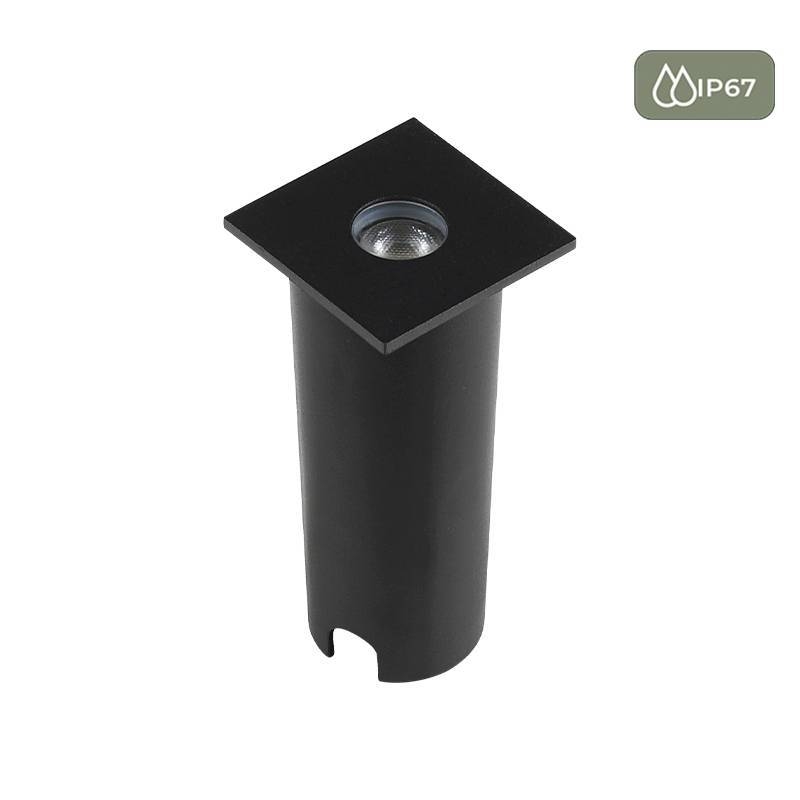 Embutido de Solo Nordecor Pinne Quadrado 3 watts 3000K 30° IP67 Alumínio 42x42x92mm 6971