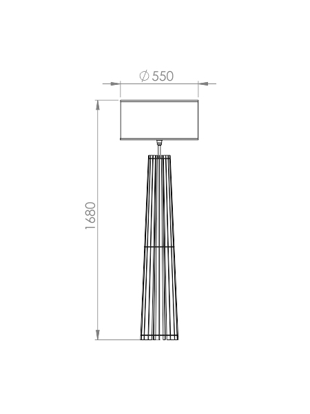 Coluna Classic Lar Cônica Madeira e Tecido 1L E27 Ø300x1400mm 1095