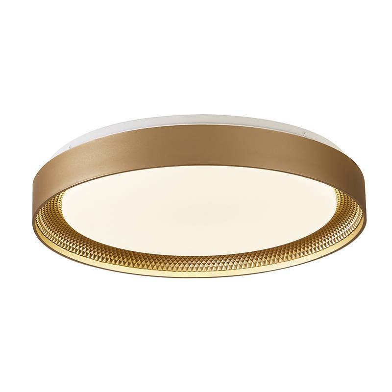 Plafon Nordecor Zyra 33 watts Multitemperatura Dourado Fosco Ø490x70mm 90033