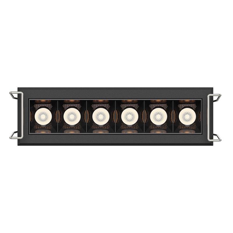 Embutido Nordecor Powerlux 6 Focos 8 watts Preto 2700K IRC97 36° Bivolt 109x32x40mm 80008
