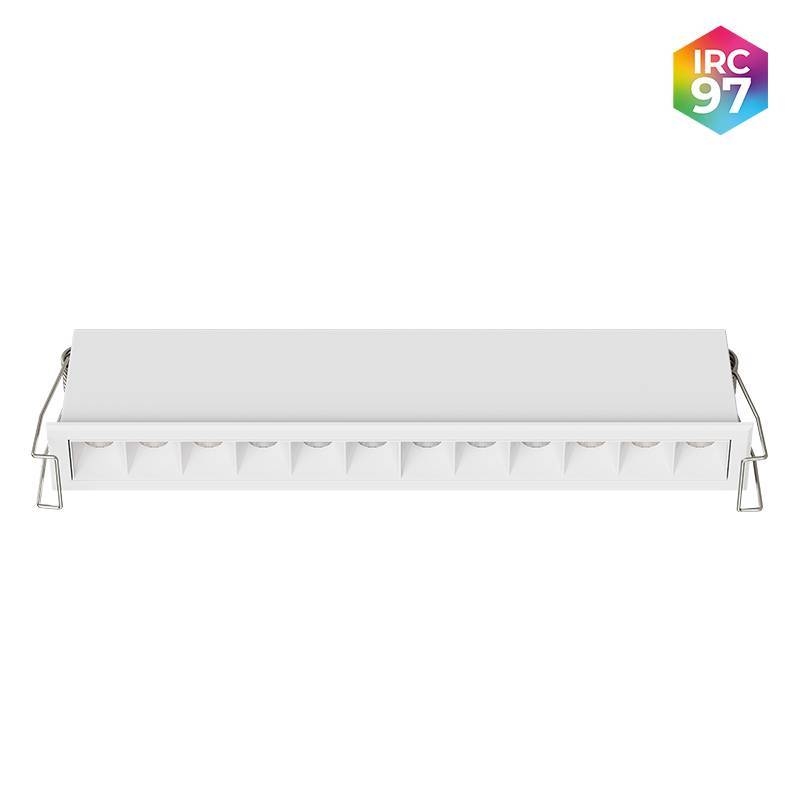 Embutido Nordecor Powerlux 12 Focos 18 watts Branco 2700K IRC97 36° Bivolt 109x32x40mm 80009
