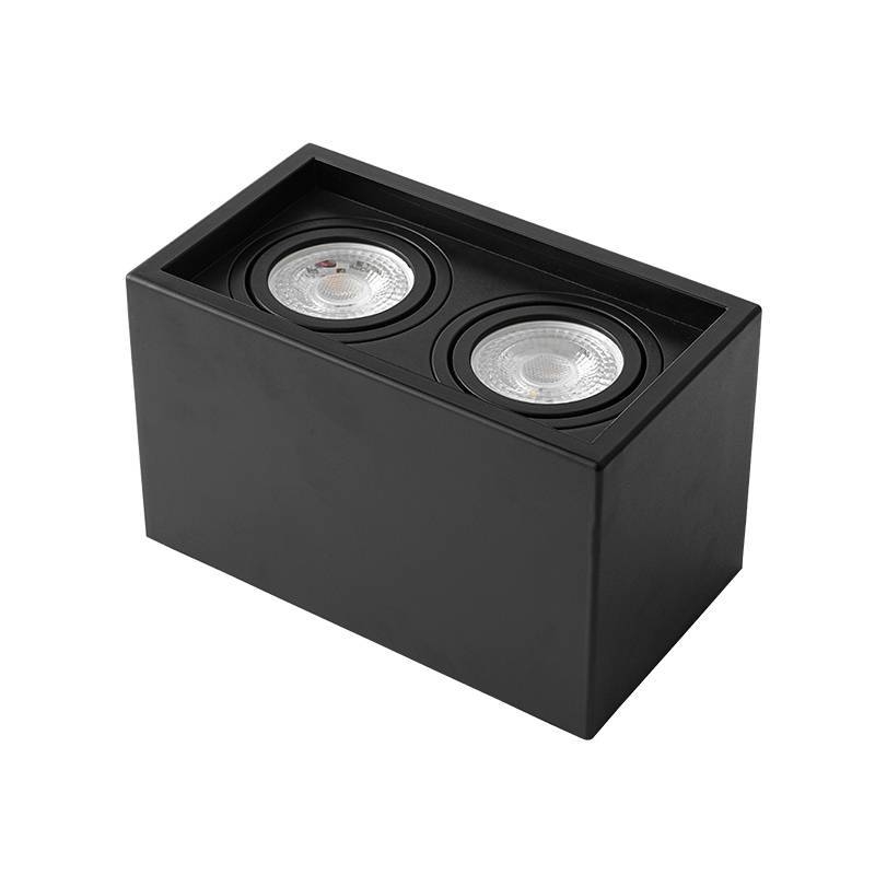 Spot Sobrepor Nordecor Loyo 2L MR16 Preto 166x94x96mm 6985