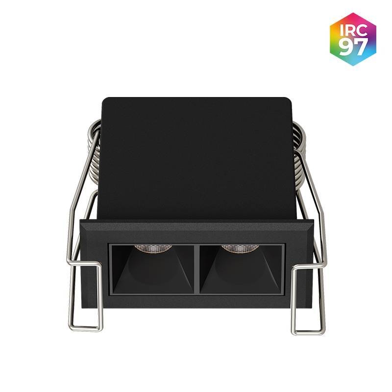 Embutido Nordecor Powerlux 2 Focos 3 watts Preto 2700K IRC97 36° Bivolt 52x32x40mm 80002