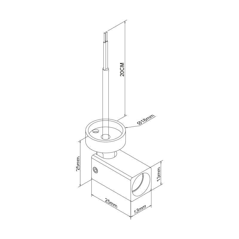 Mini Spot Nordecor Lit Sobrepor 1 watt 24V IRC90 3000K 24° Branco IP20 13x13x25mm 6983