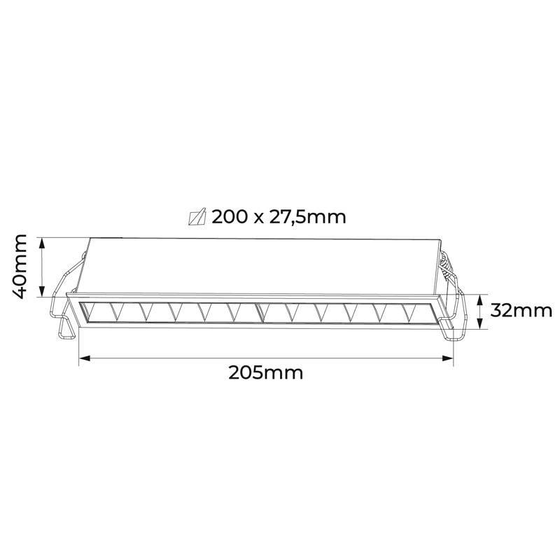 Embutido Nordecor Powerlux 12 Focos 18 watts Branco 2700K IRC97 36° Bivolt 109x32x40mm 80009