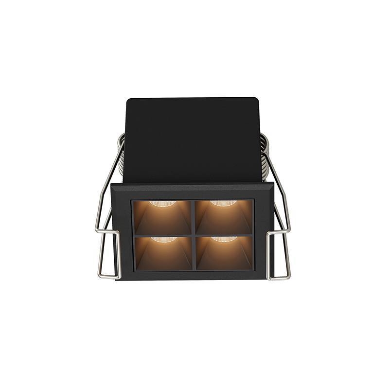 Embutido Nordecor Powerlux 4 Focos 7 watts Preto 2700K IRC97 36° Bivolt 52x52x40mm 80014