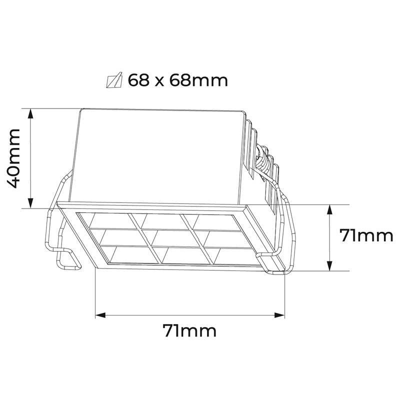 Embutido Nordecor Powerlux 9 Focos 12 watts Preto 2700K IRC97 36° Bivolt 71x71x40mm 80017
