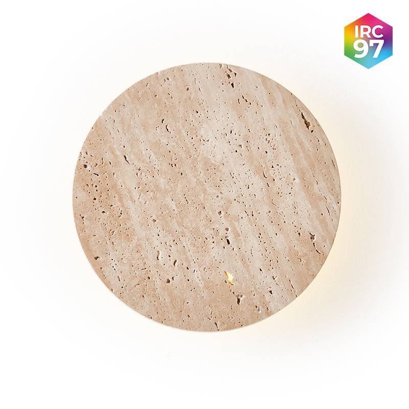 Arandela Nordecor Tivo Sole 6 watts 3000K IRC97 Mármore Travertino Ø150mm 90005