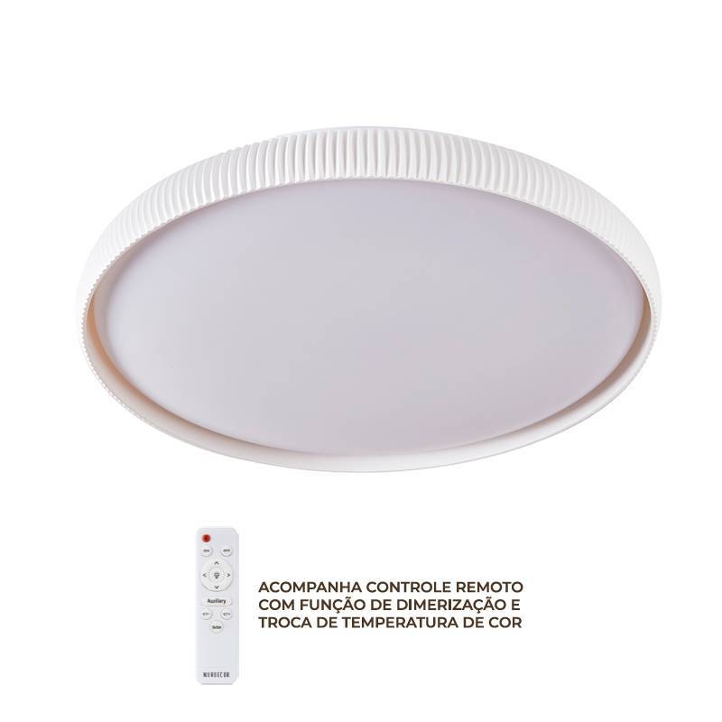Plafon Nordecor Rond 33 watts Multitemperatura Branco Ø520x60mm 90036