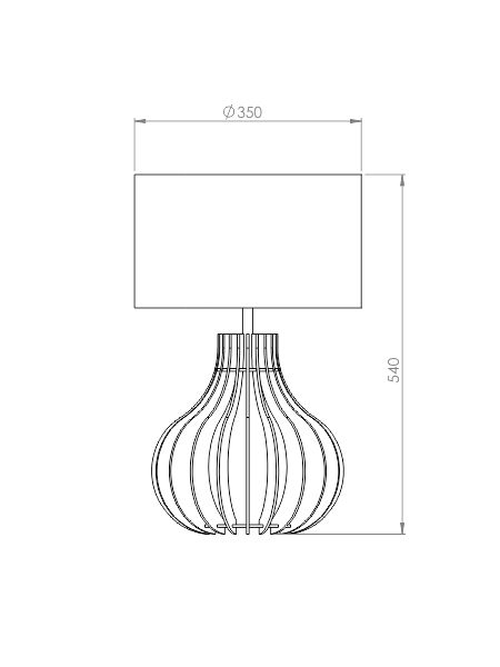 Abajur Classic Lar Gota Madeira e Tecido 1L E27 Ø350x540mm 1027
