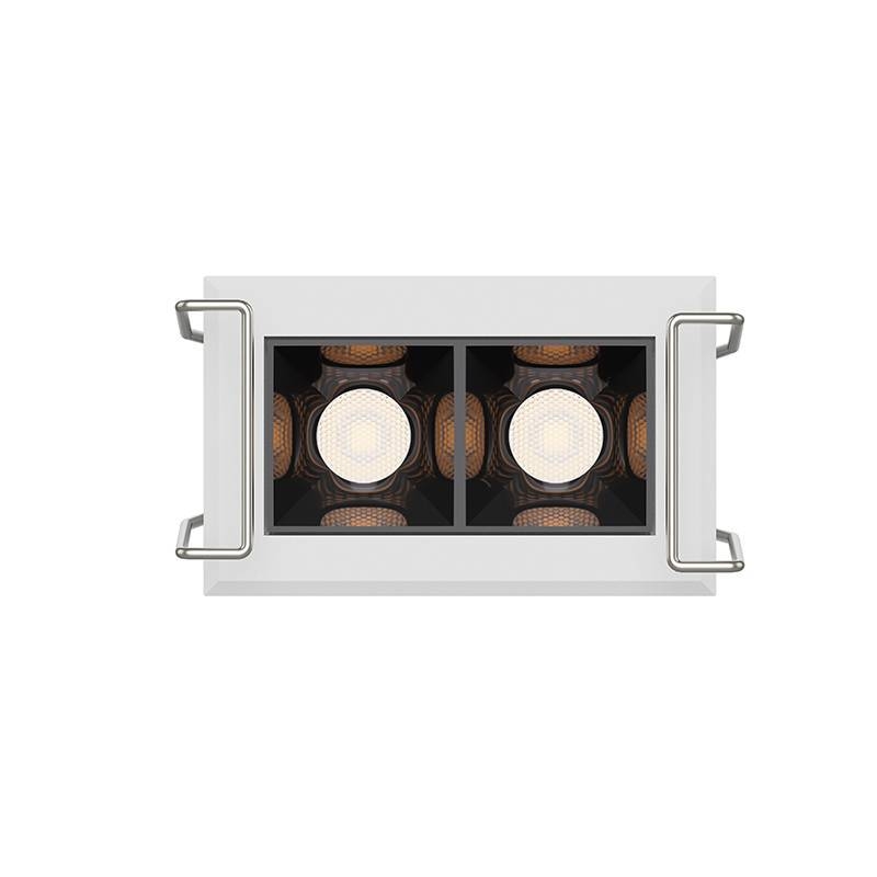 Embutido Nordecor Powerlux 2 Focos 3 watts Branco e Fundo Preto 2700K IRC97 36° Bivolt 52x32x40mm 80001