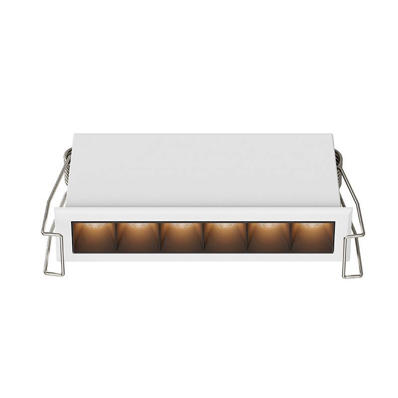 Embutido Nordecor Powerlux 6 Focos 8 watts Branco e Fundo Preto 2700K IRC97 36° Bivolt 109x32x40mm 80007
