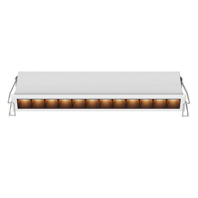 Embutido Nordecor Powerlux 12 Focos 18 watts Branco e Fundo Preto 2700K IRC97 36° Bivolt 109x32x40mm 80010
