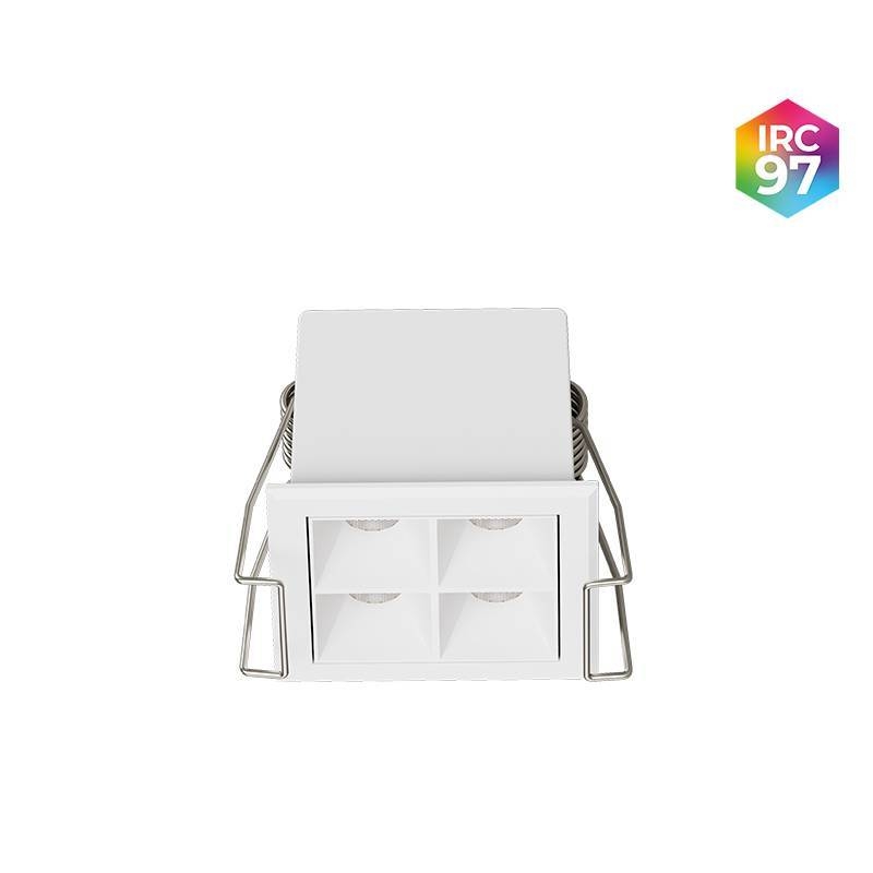 Embutido Nordecor Powerlux 4 Focos 7 watts Branco 2700K IRC97 36° Bivolt 52x52x40mm 80012