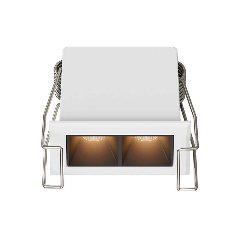 Embutido Nordecor Powerlux 2 Focos 3 watts Branco e Fundo Preto 2700K IRC97 36° Bivolt 52x32x40mm 80001