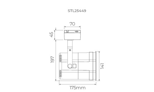 Spot Stella Stage para Linha Trace Preto 1L PAR30/AR111 Ø141x175mm STL25449PTO