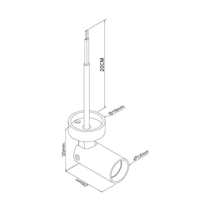 Mini Spot Nordecor Lit Sobrepor 1 watt 24V IRC90 3000K 24° Branco IP20 Ø13x25mm 6978