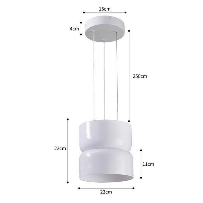 Pendente Nordecor Dommi 20 watts 2700K IRC97 Vidro Branco Ø220x220mm 90004