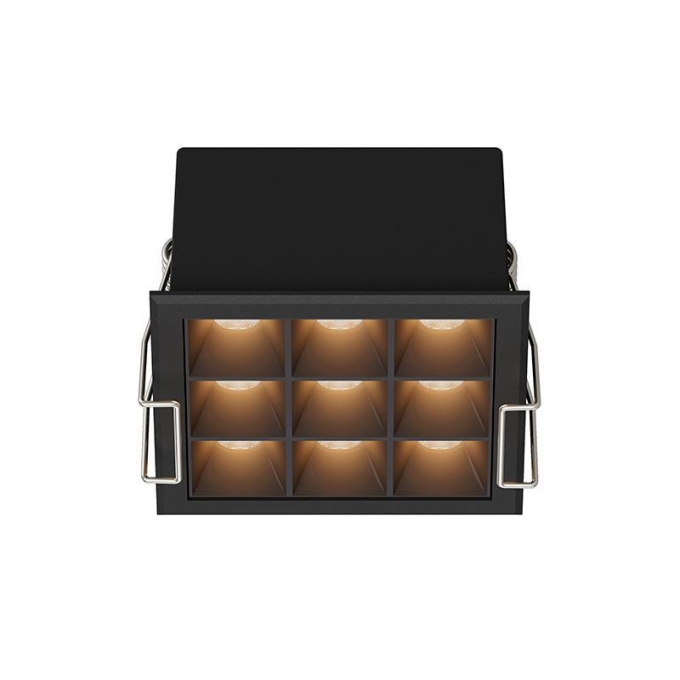 Embutido Nordecor Powerlux 9 Focos 12 watts Preto 2700K IRC97 36° Bivolt 71x71x40mm 80017