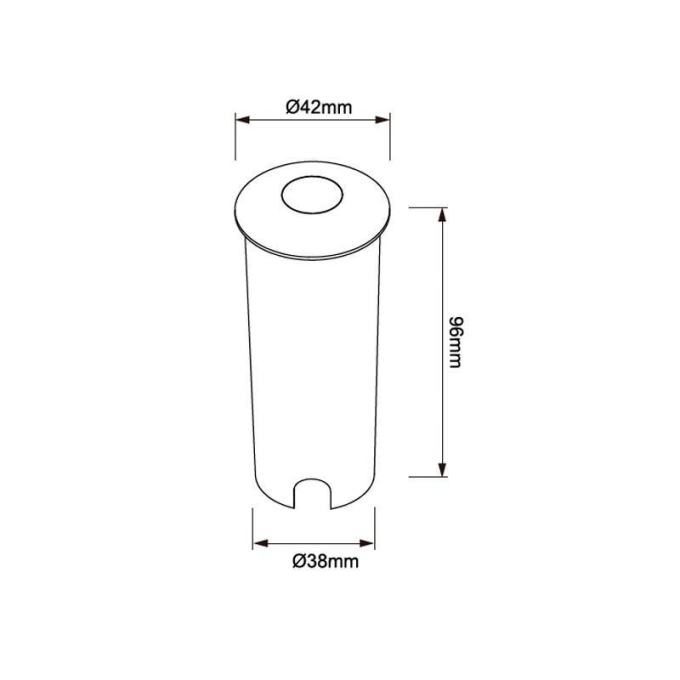 Embutido de Solo Nordecor Pinne On Redondo 3 watts 3000K 30° IP67 Alumínio Ø42x92mm 6975