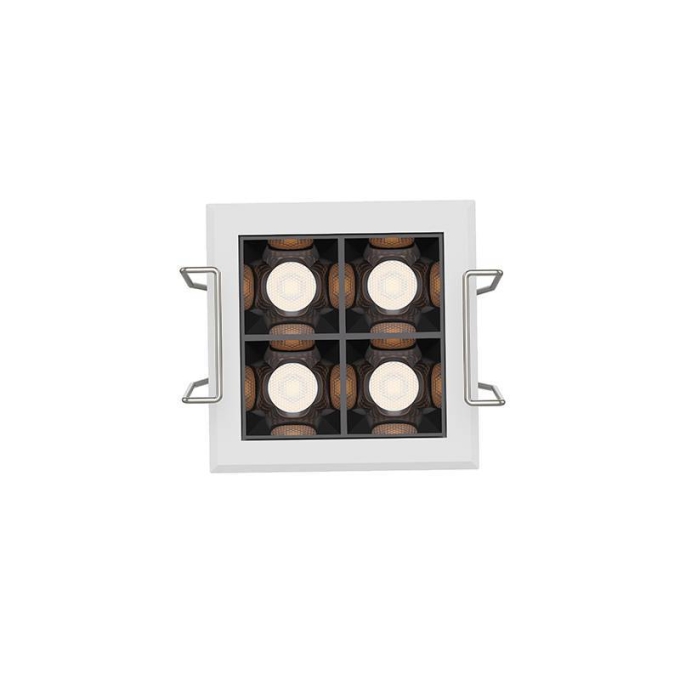Embutido Nordecor Powerlux 4 Focos 7 watts Branco e Fundo Preto 2700K IRC97 36° Bivolt 52x52x40mm 80013